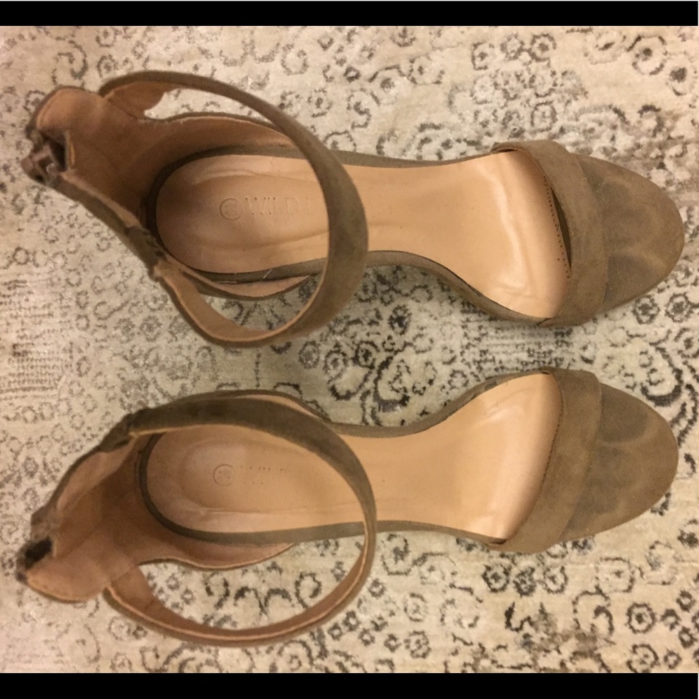 Nude Ankle Strap Heels